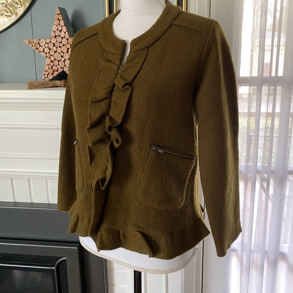 LOFT Merino Wool Ruffle Jacket - Picture 6 of 7